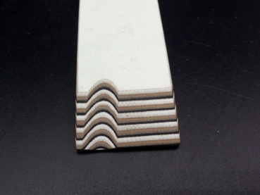 G10 - Fiberglas Platten Paar 120 x 40 x 8mm  3-Farbig schwarz / graubraun / weiß
